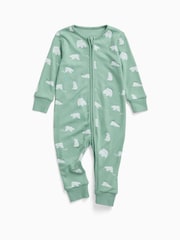 MORI Polar Bear Soft Cotton Two Way Zip-Up Sleepsuit - Imagen 3 de 5