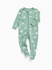 MORI Polar Bear Soft Cotton Two Way Zip-Up Sleepsuit - Imagen 4 de 5