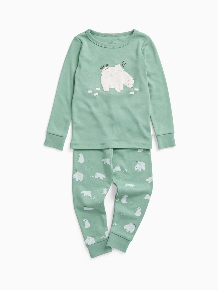 MORI Polar Bear Soft Cotton Pyjamas Set - Imagen 2 de 3