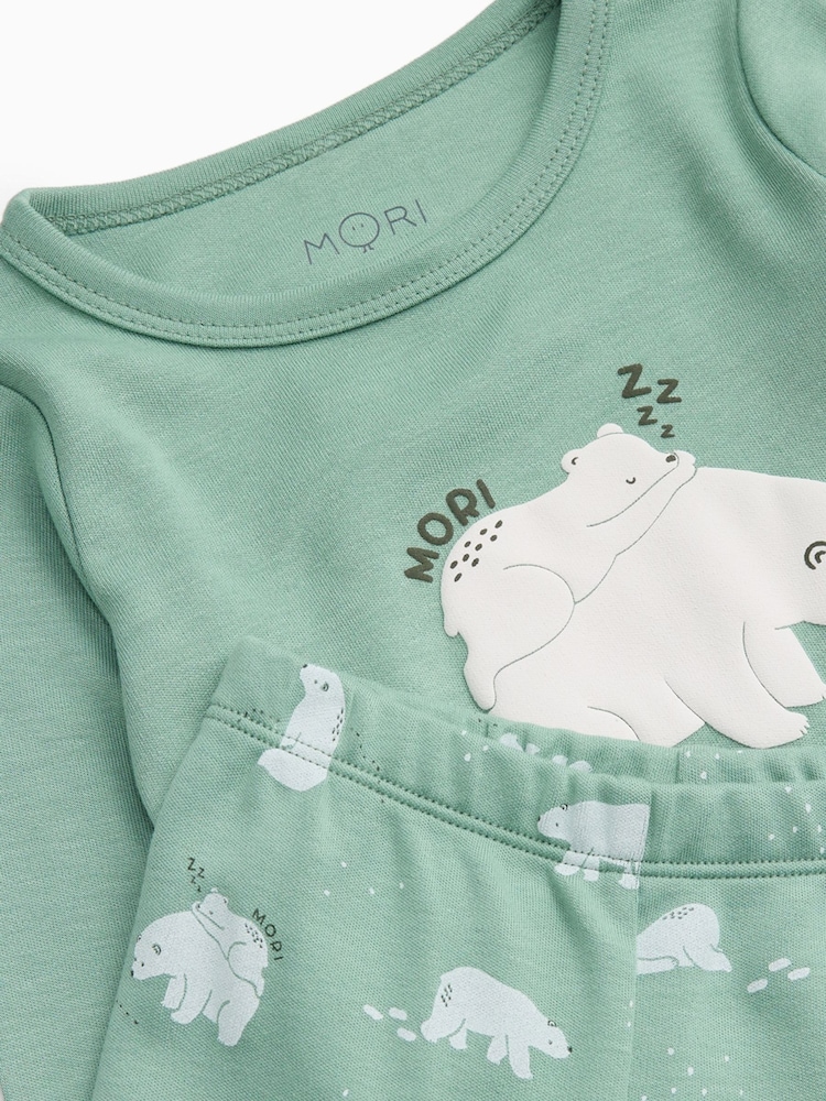 MORI Polar Bear Soft Cotton Pyjamas Set - Imagen 3 de 3