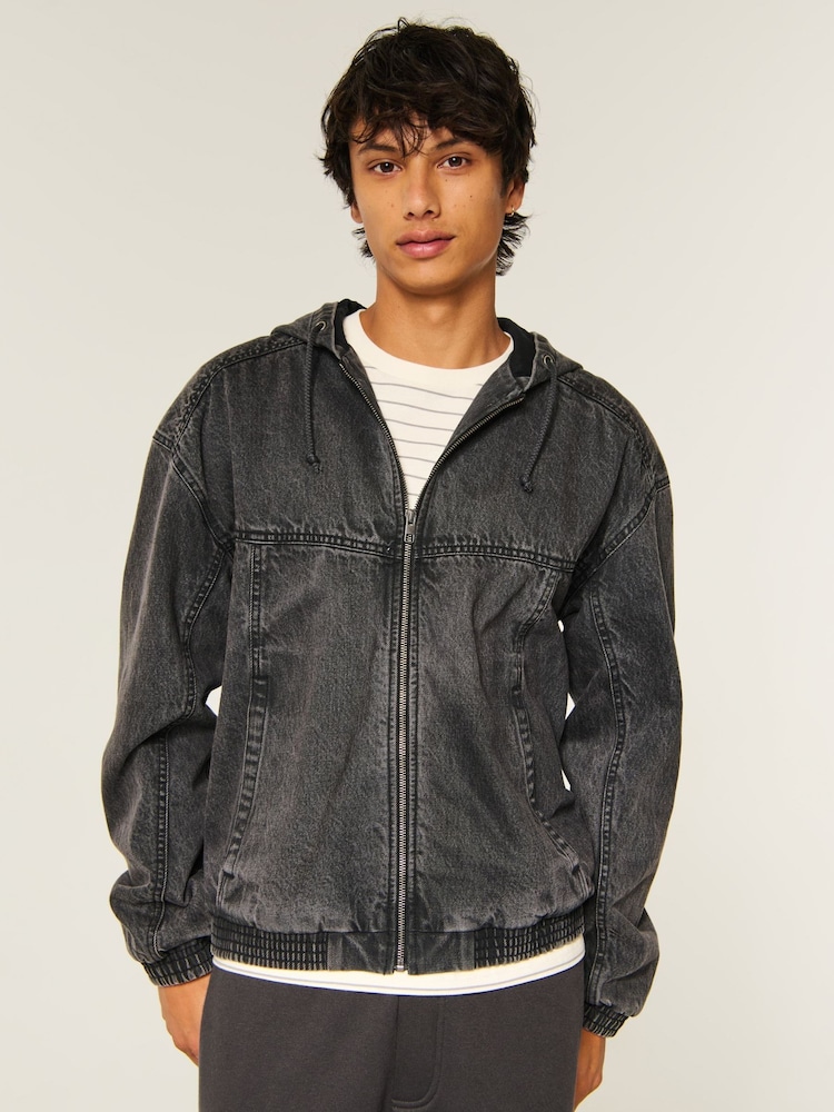 Hollister Black Skater Jacket - Image 1 of 5 Hollister Black Skater Jacket - Image 1 of 5
