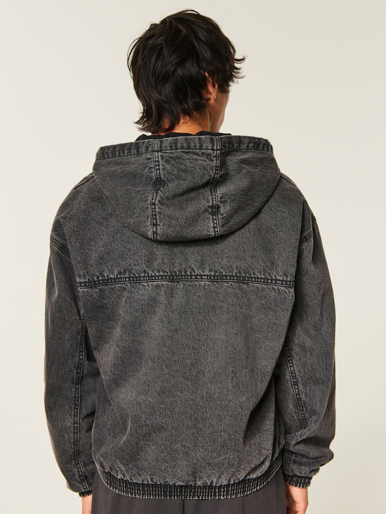Hollister Black Skater Jacket - Image 2 of 5 Hollister Black Skater Jacket - Image 2 of 5