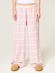 Hollister Pink Low Rise Flannel Straight Leg Pyjama Bottoms - Image 2 of 4