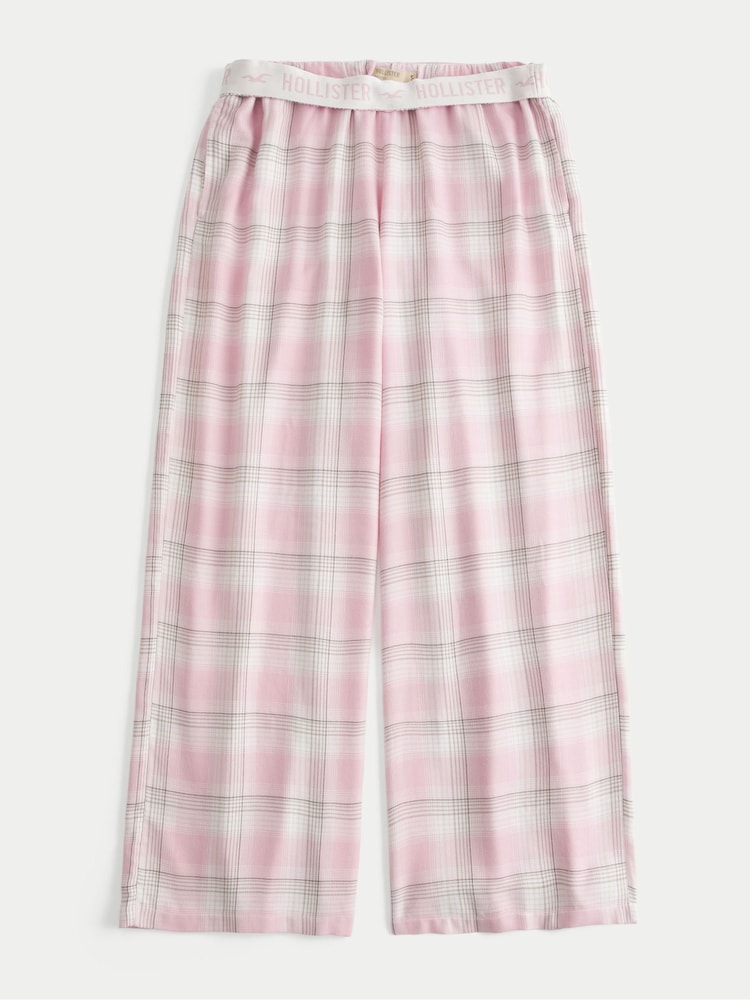 Hollister Pink Low Rise Flannel Straight Leg Pyjama Bottoms - Image 4 of 4 Hollister Pink Low Rise Flannel Straight Leg Pyjama Bottoms - Image 4 of 4