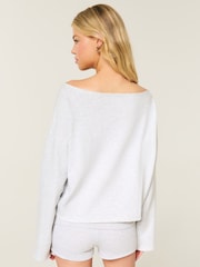 Hollister Grey Graphic Sweat Top - Image 3 of 4