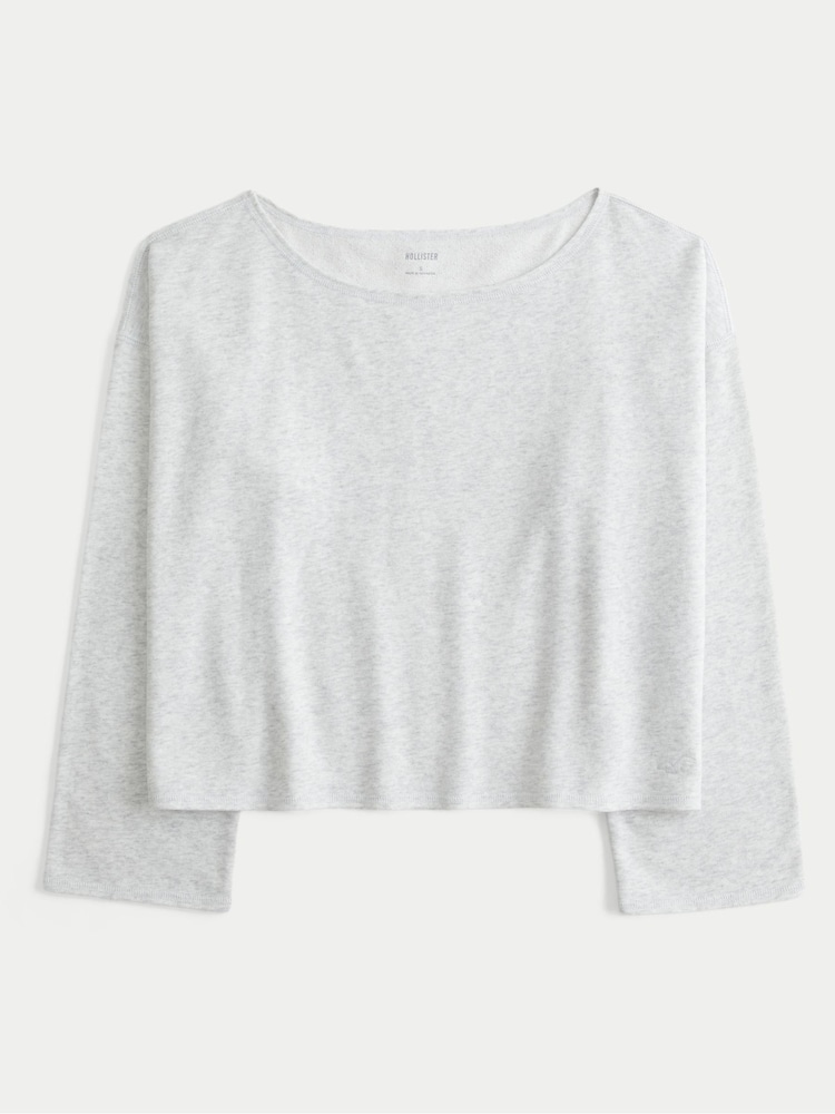 Hollister Grey Graphic Sweat Top - Image 4 of 4 Hollister Grey Graphic Sweat Top - Image 4 of 4