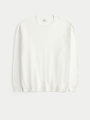 Hollister White Oversized Crew Neck Jumper - Image 3 of 3