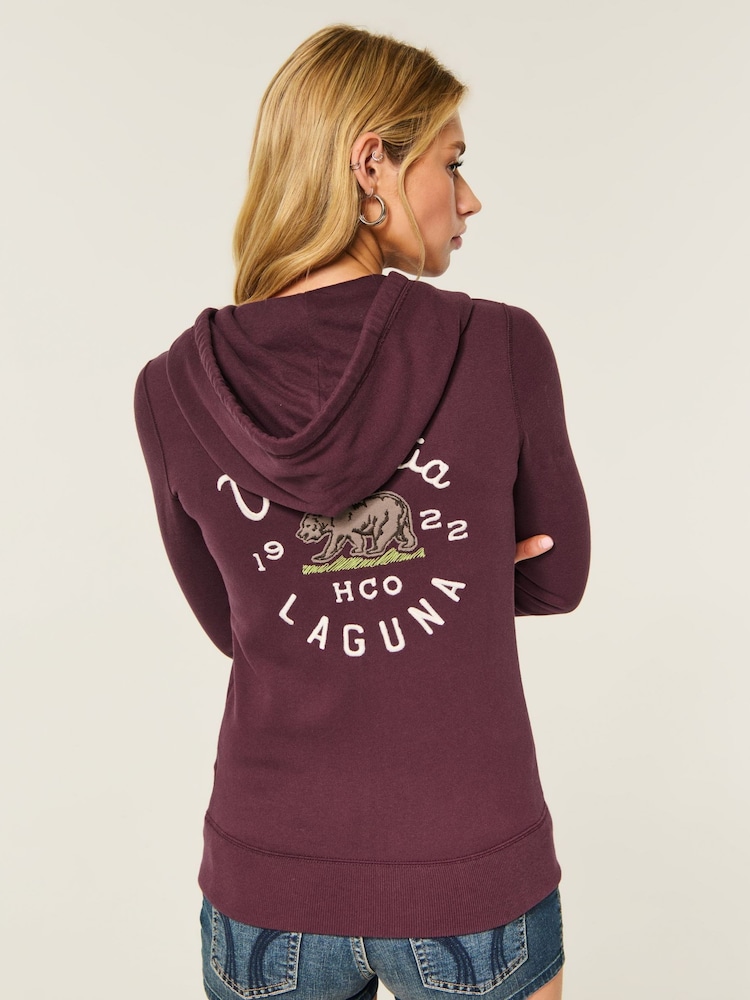 Hollister Red Graphic Sweat Top - Image 2 of 4