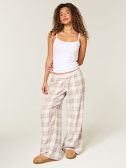 Blanco - Hollister Bajo Rise Flannel Straight Leg Pyjama Bottoms - Imagen 1 de 4