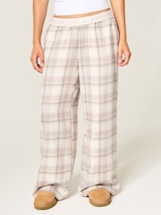 Blanco - Hollister Bajo Rise Flannel Straight Leg Pyjama Bottoms - Imagen 2 de 4