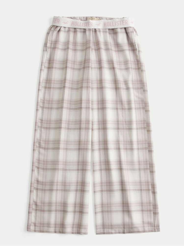 Blanco - Hollister Bajo Rise Flannel Straight Leg Pyjama Bottoms - Imagen 4 de 4
