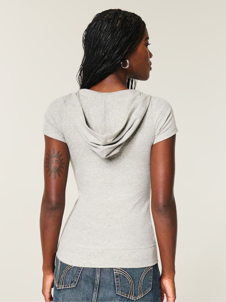 Hollister Grey Henly T-Shirt - Image 2 of 3