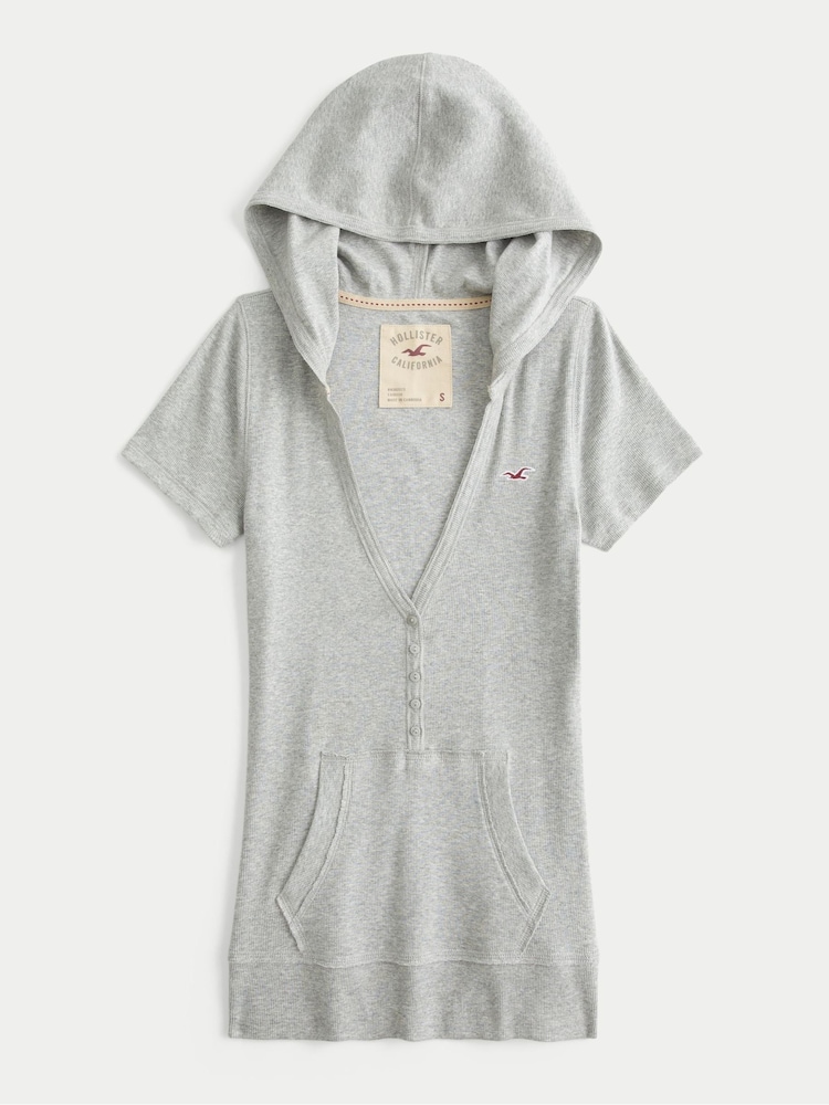 Hollister Grey Henly T-Shirt - Image 3 of 3
