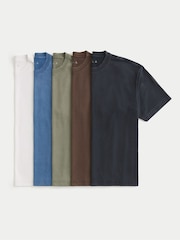 Hollister White/Blue/Green/Brown/Black Boxy T-Shirts 5 Pack - Image 1 of 1