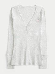 Hollister Grey V-Neck T-Shirt - Image 1 of 1