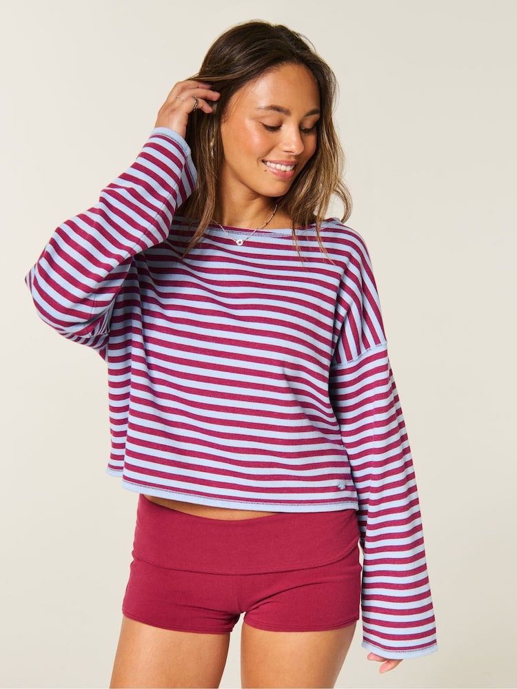 Hollister Red Graphic Sweat Top - Image 1 of 3