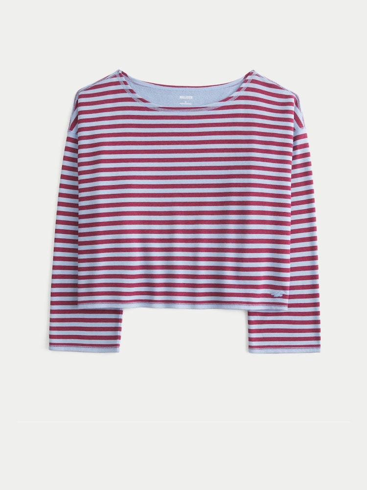 Hollister Red Graphic Sweat Top - Image 3 of 3