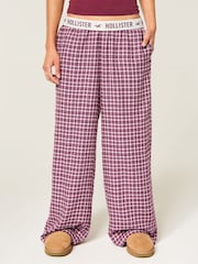 Rojo - Hollister Bajo Rise Flannel Straight Leg Pyjama Bottoms - Imagen 2 de 4