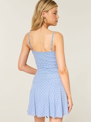 Hollister Blue Mesh Ruched Dress - Image 4 of 5