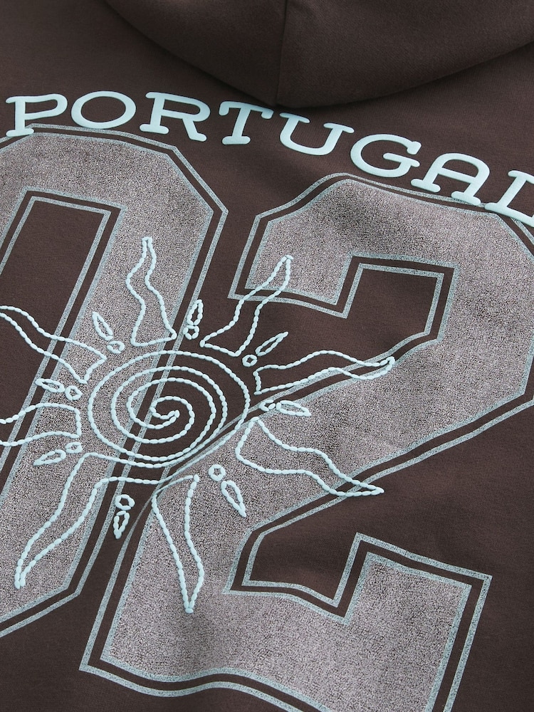 Hollister Brown Graphic Sweat Top - Image 5 of 5