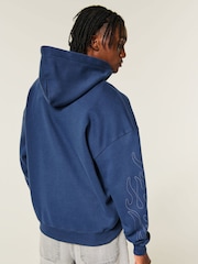 Hollister Blue Graphic Boxy Hoodie - Image 2 of 3