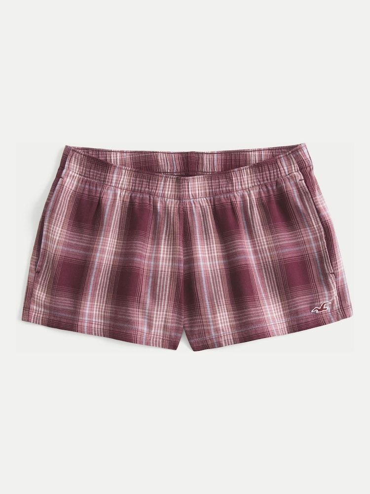 Hollister Red Mini Boxer Pyjama Shorts - Image 3 of 3