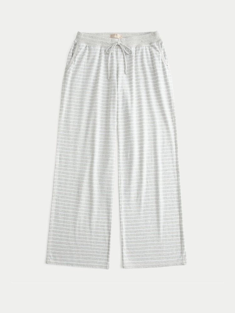 Hollister Grey Wide Leg Pyjama Bottoms - Image 4 of 4 Hollister Grey Wide Leg Pyjama Bottoms - Image 4 of 4