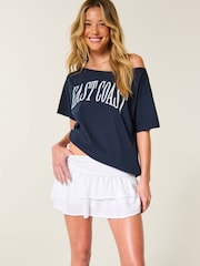 Hollister White Mid Rise Foldover Mini Skirt - Image 1 of 5