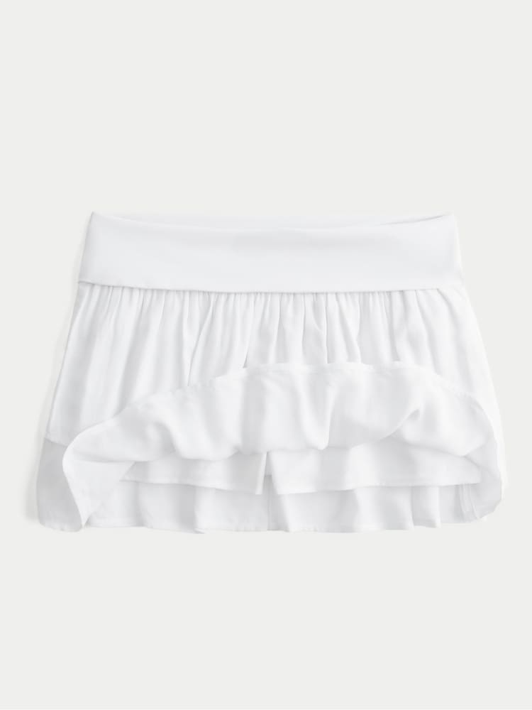 Hollister White Mid Rise Foldover Mini Skirt - Image 5 of 5