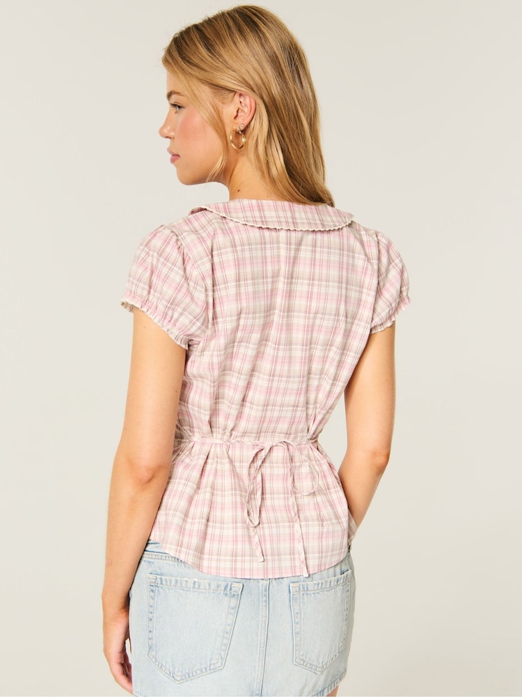 Hollister Pink Collar Shirt - Image 2 of 5 Hollister Pink Collar Shirt - Image 2 of 5