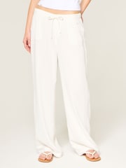 Hollister White Pull On Baggy Trousers - Image 1 of 4