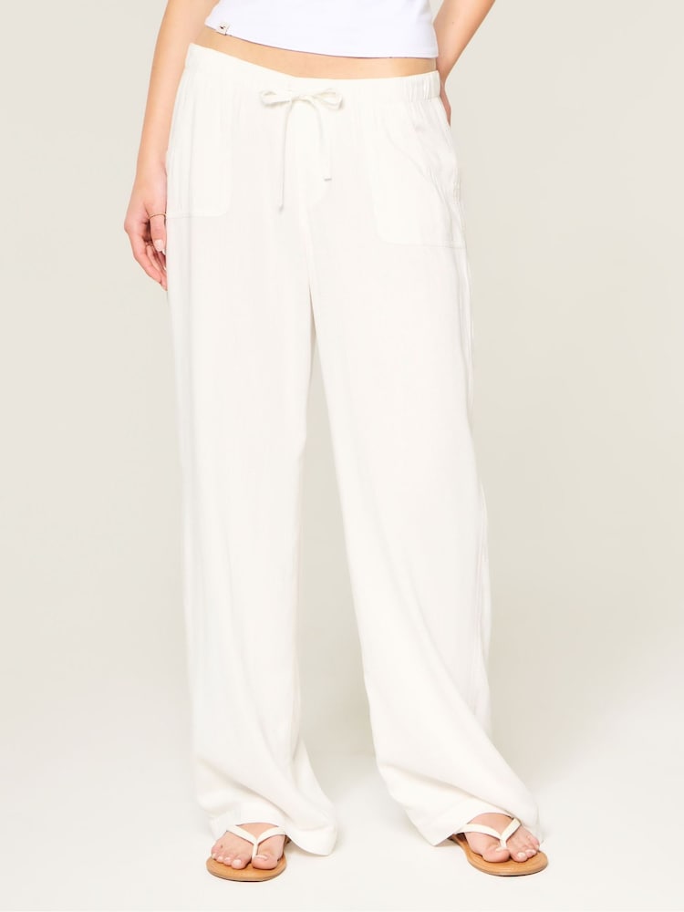 Hollister White Pull On Baggy Trousers - Image 1 of 4