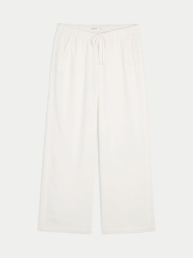Hollister White Pull On Baggy Trousers - Image 4 of 4