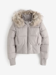 Hollister Cream Nylon Puffer Jacket - Image 1 of 1