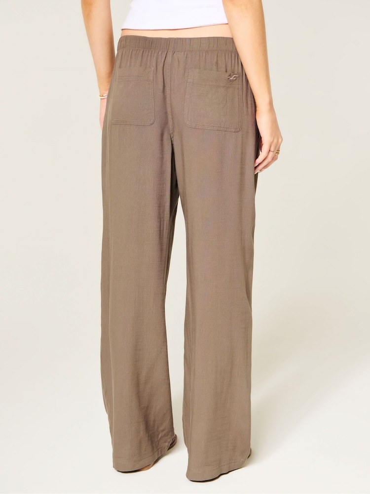 Hollister Brown Pull On Baggy Trousers - Image 2 of 4