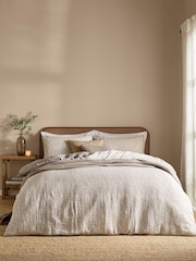 Yard Mole Perrie Leaf Muslin 100% Cotton Reversible Duvet Cover and Pillowcase Set - Image 3 of 5