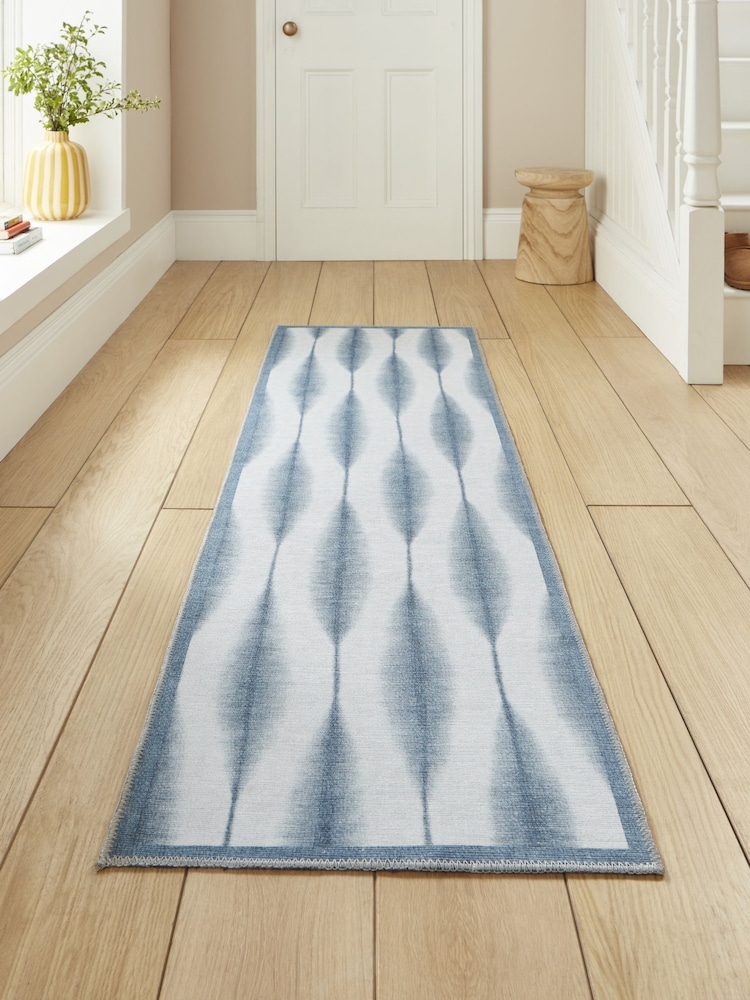 Scion Midnight Blue Kasuri Washable Runner - Image 1 of 4 Scion Midnight Blue Kasuri Washable Runner - Image 1 of 4