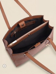Sosandar Brown Leather Tote Bag - Image 4 of 5