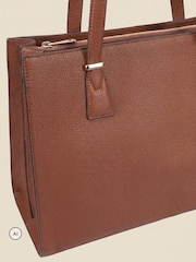 Sosandar Brown Leather Tote Bag - Image 5 of 5