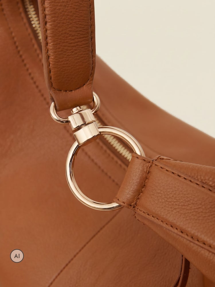 Sosandar Brown Leather Large Shoulder Bag - Image 5 of 5 Sosandar Brown Leather Large Shoulder Bag - Image 5 of 5