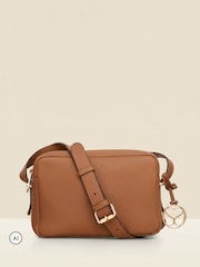 Sosandar Brown Leather Cross-Body Bag - Image 2 of 5