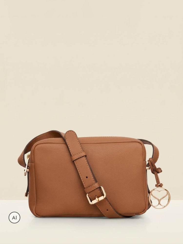 Sosandar Brown Leather Cross-Body Bag - Image 2 of 5
