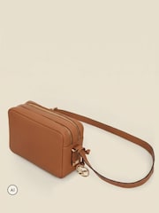 Sosandar Brown Leather Cross-Body Bag - Image 4 of 5