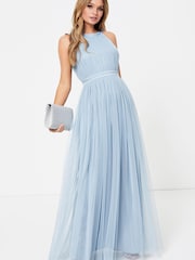 Anaya With Love Light Blue Halter Maxi Dress - Image 1 of 4