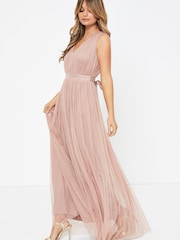 Anaya With Love Light Pink Bow Back Wide Strap Maxi Dress - Image 1 of 4