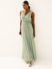 Anaya With Love Sage Green Bow Back Wide Strap Maxi Dress - Image 1 of 3