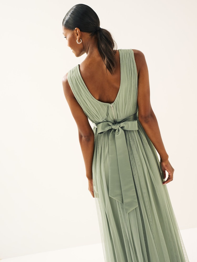 Anaya With Love Sage Green Bow Back Wide Strap Maxi Dress - Image 3 of 3