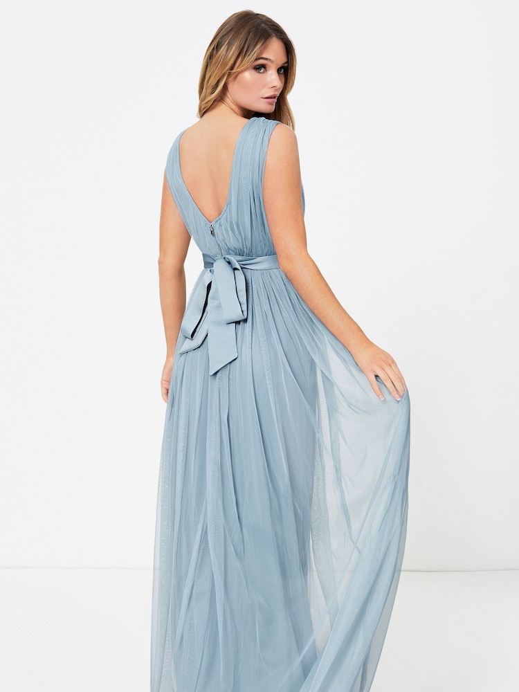 Anaya With Love Light Blue Bow Back Wide Strap Maxi Dress - Image 1 of 4
