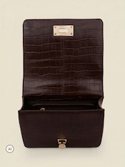 Sosandar Brown Leather Croc Shoulder Bag - Image 3 of 4