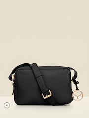 Sosandar Black Leather Cross-Body Bag - Image 2 of 5